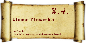 Wimmer Alexandra névjegykártya